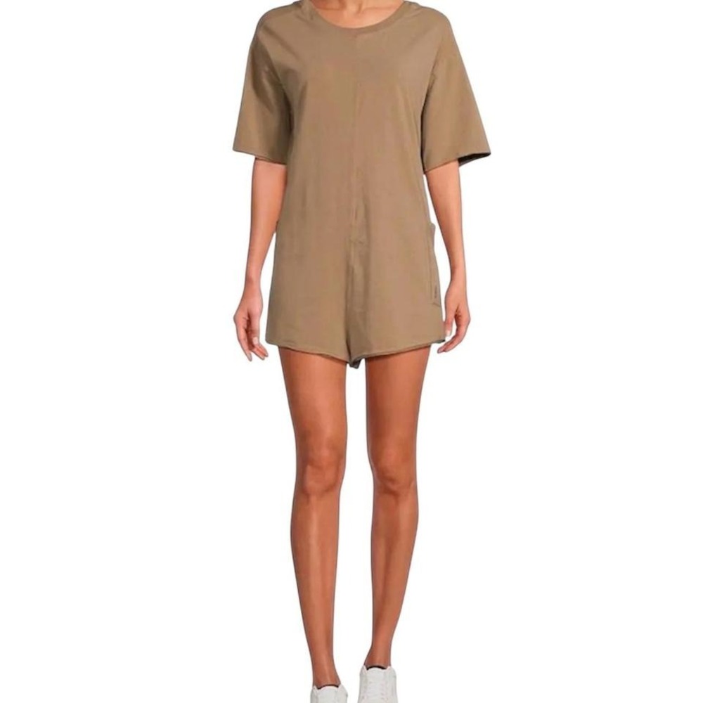 Free People Movement Women's Hot Shot Tee Romper Sz Large NWT Mocha Boho Summer
